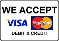 We Accept Debit and Credit Cards announcement